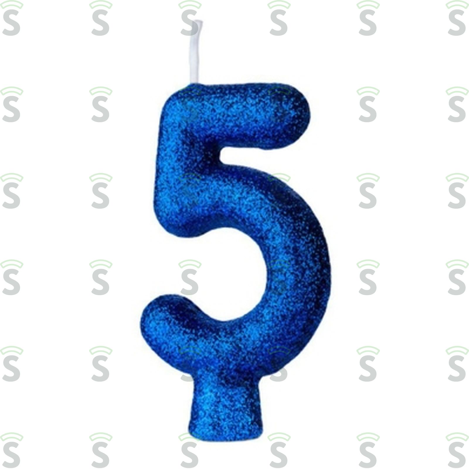 Vela de Aniversário Regina Cintilante Azul Nº5 Embalagem 1UN