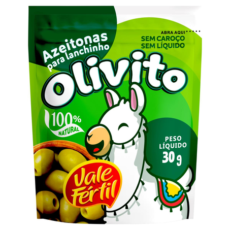 Snack Vale Fértil 30g - Olivito - Azeitonas para Lanchinho - Sem Caroço