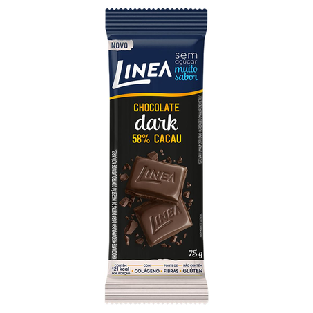 Chocolate Línea 75g - Zero Açúcar - Dark - 58% Cacau