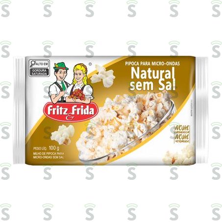  Pipoca Para Microondas Fritz e Frida Natural Embalagem 100g