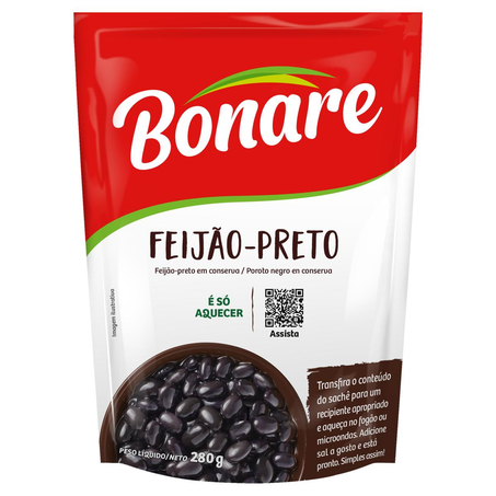 Feijão Preto Bonare 280g - Pronto