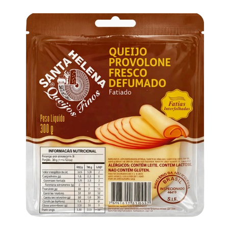 QUEIJO PROVOLONE DEFUMADO FATIADO SANTA HELENA PACOTE 300G