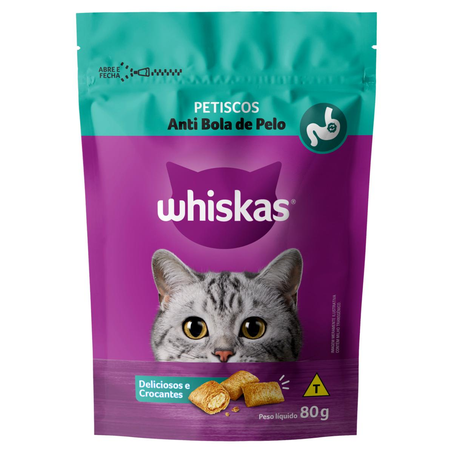Snack Temptations Whiskas 80g - Anti Bola de Pelo