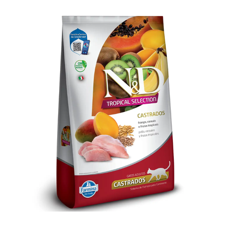 Ração N&D Tropical Selection Gatos Castrados Frango 7 kg