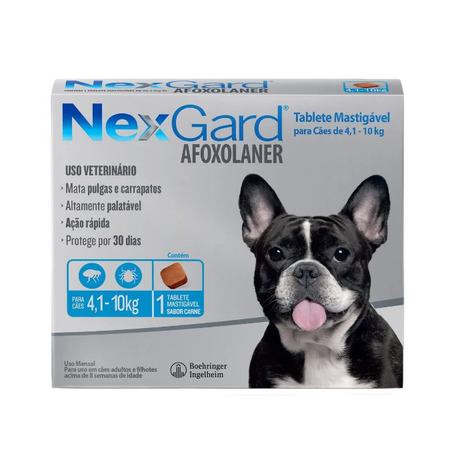 NexGard Antipulgas e Carrapatos de 4,1 a 10kg para Cães 1 tablete