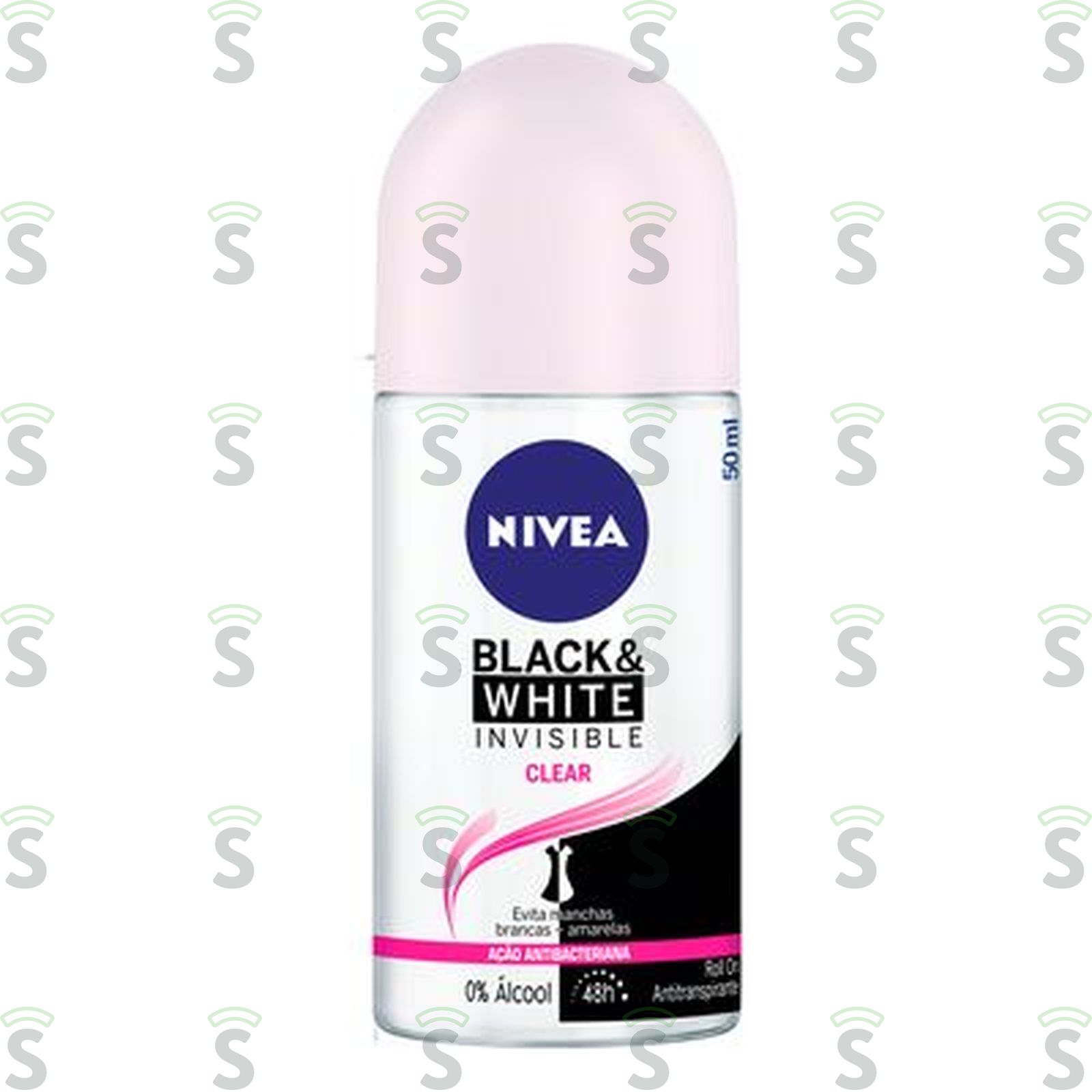 Antitranspirante Roll-On Nivea Invisible for Black & White Clear Rolo 50ml