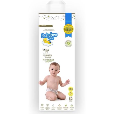 Fralda baby bee free dermoprotetora xxg 32un