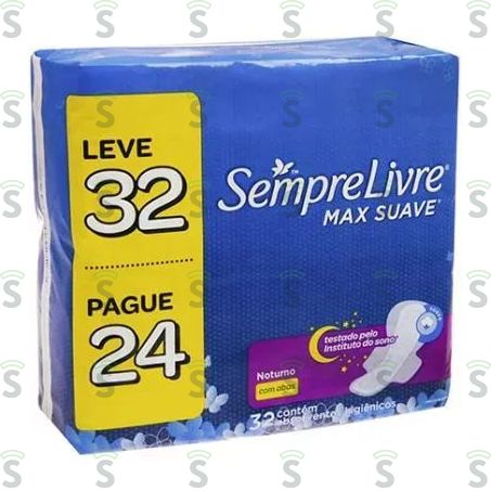  Absorvente Sempre Livre Noturno Com Abas Oferta 32un