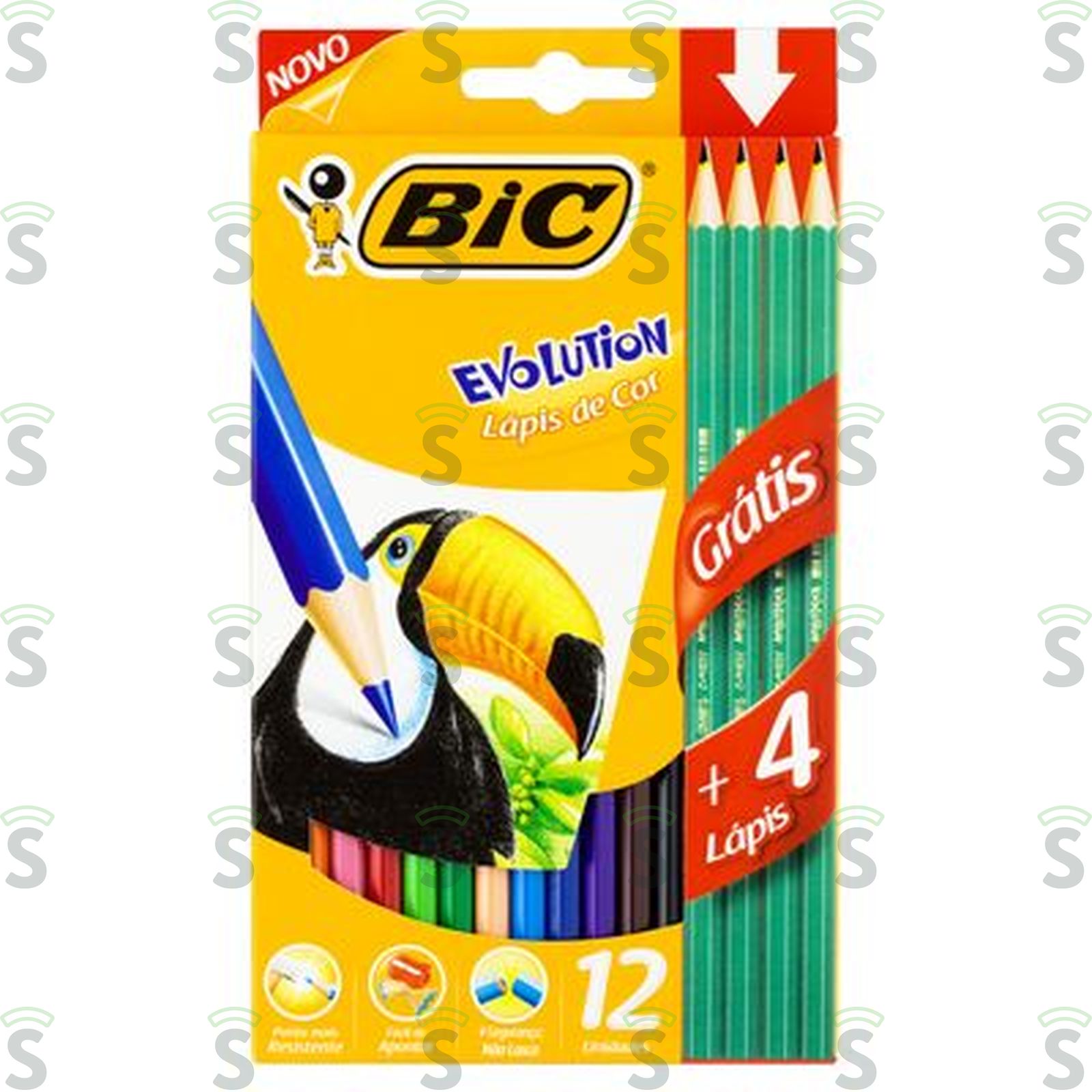 Lápis de Cor Bic Evolution 12 Unidades Grátisápis 4LT