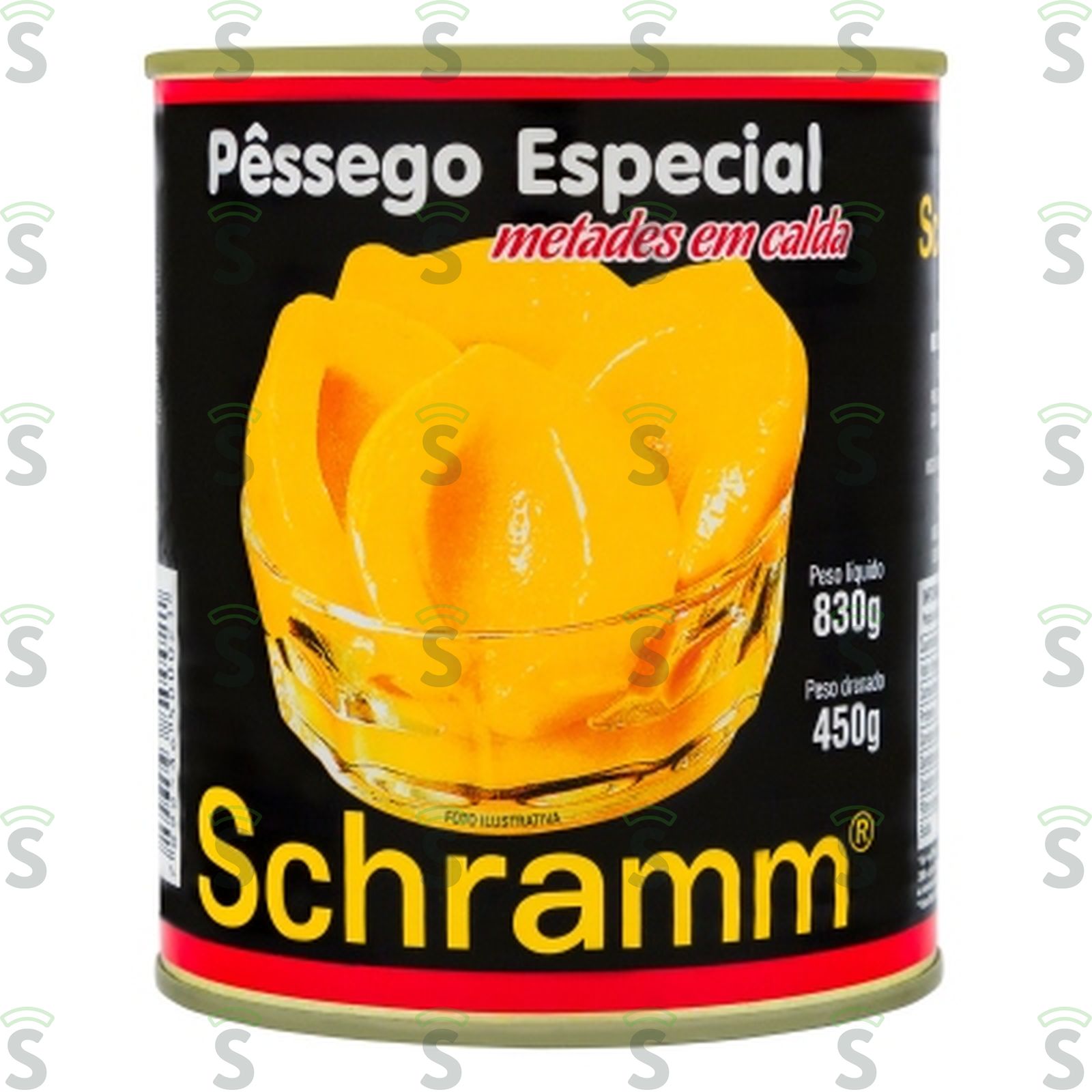 Pêssego em Calda Metades Schramm Lata 830gr
