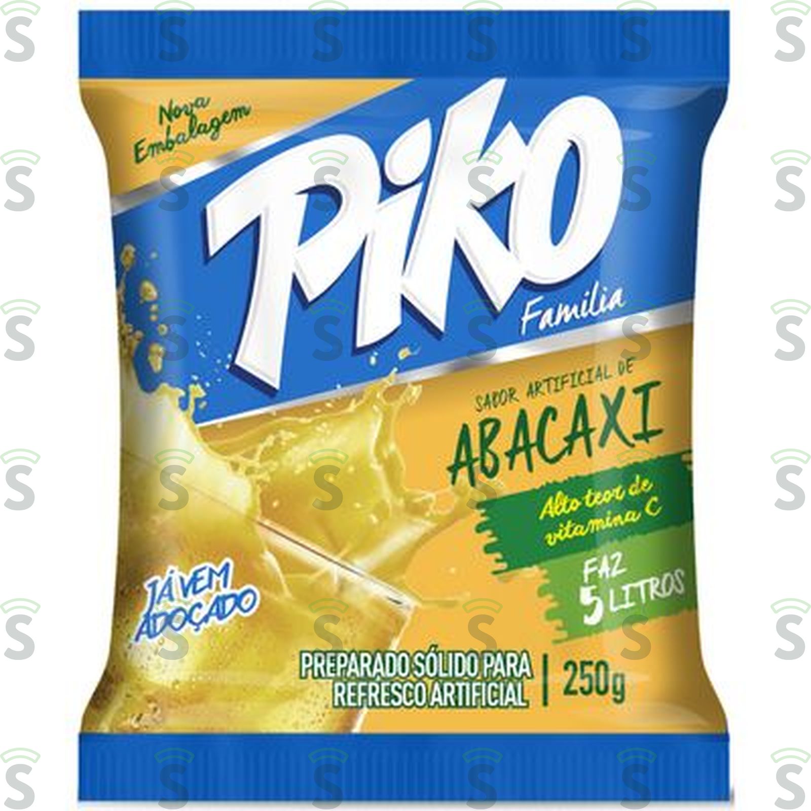 Refresco em Pó Piko Abacaxi Embalagem 250G