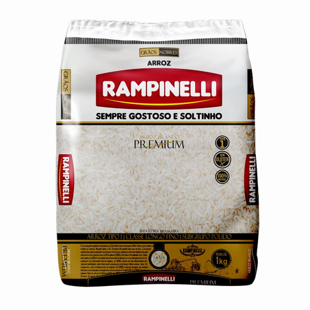 Arroz Rampinelli 1kg - Premium  - Branco