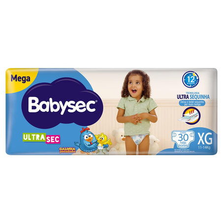 Fralda Babysec Ultra Sec Mega Tam. XG - Com 30 Fraldas