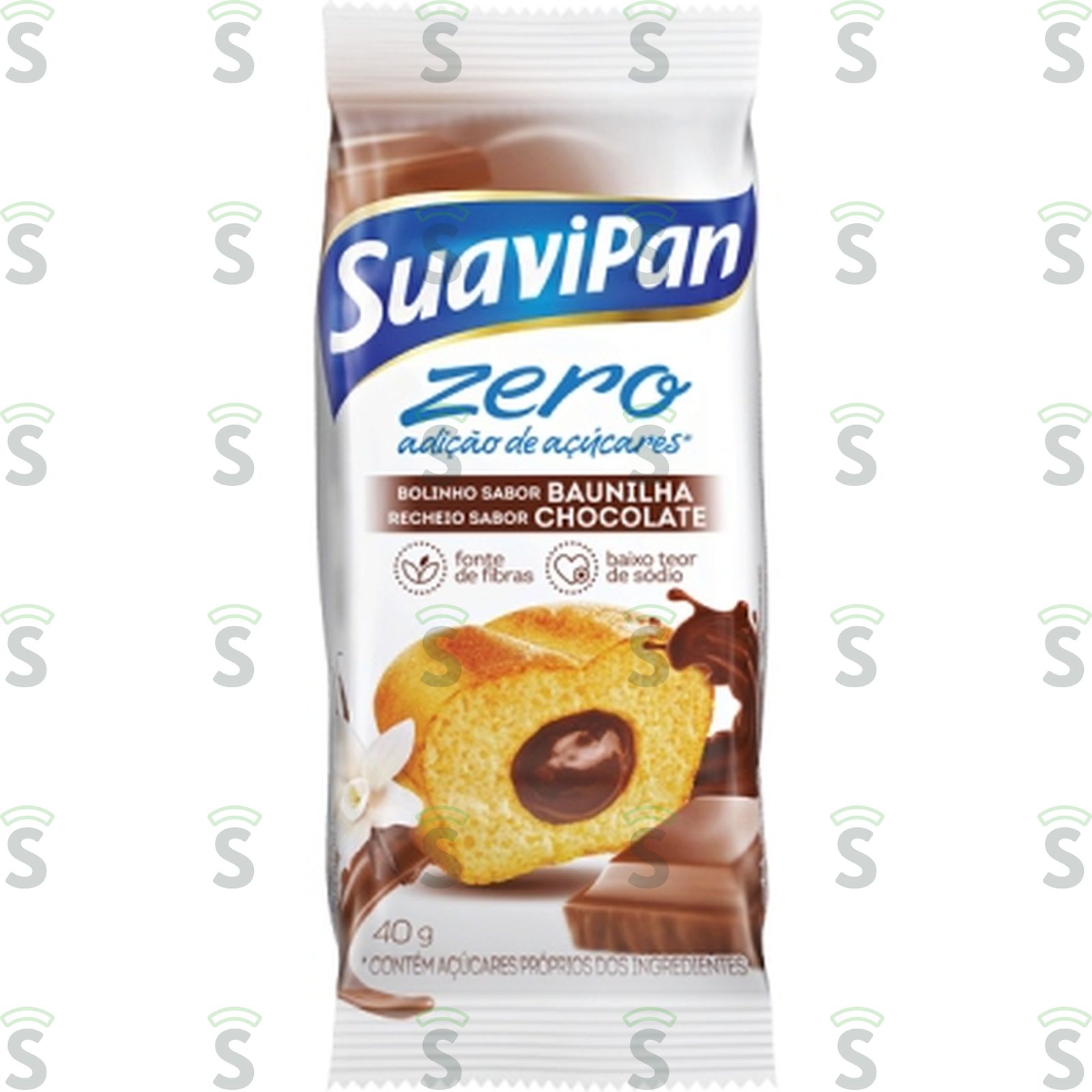 Bolinho Suavipan Baunilha com Chocolate Zero Embalagem 40G