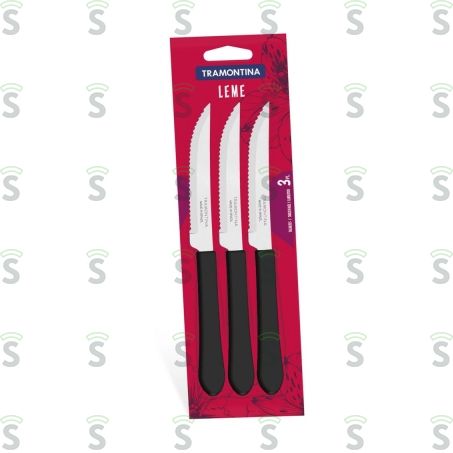  Conjunto Faca Leme Tramontina Embalagem 3 Peças 4lt