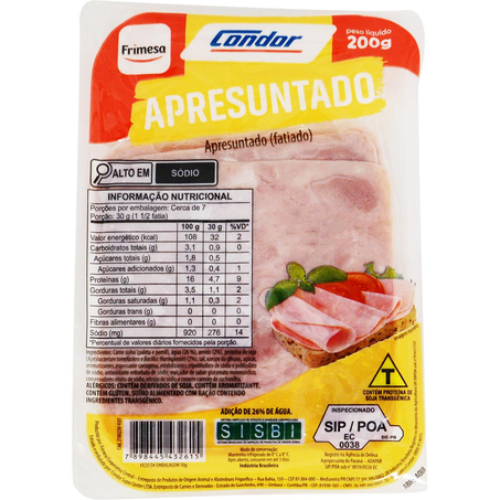 Apresuntado Frimesa Condor 200g - Fatiado