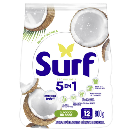 Sabão em Pó Surf 800g - Cuidado do Coco