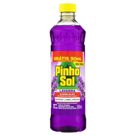 Desinfetante Pinho Sol Leve 500ml, Pague 450ml - Lavanda