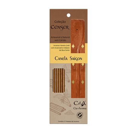 Incenso cda canela censer com 12 varetas