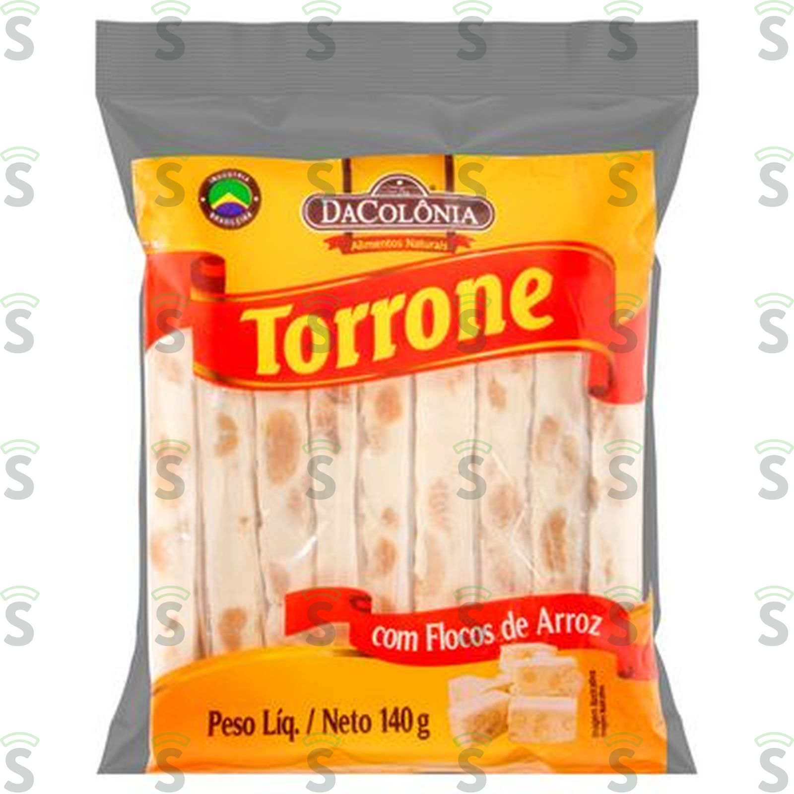 Torrone Dacolônia Flocos de Arroz Embalagem 140G