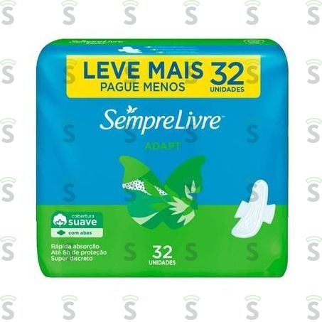  Absorvente Suave Adapt C/abas Sempre Livre 32un