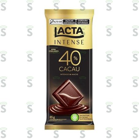  Chocolate Lacta Intense 40% Cacau Original 85g