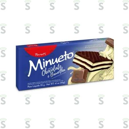  Biscoito Wafer Parati Minueto Chocolate e Baunilha 115g
