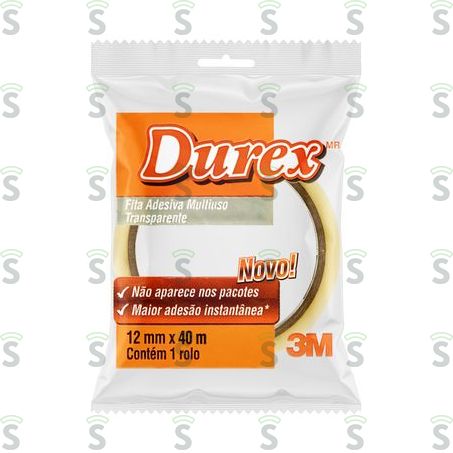  Fita 3m Durex 12mm 40m Embalagem 1 Un