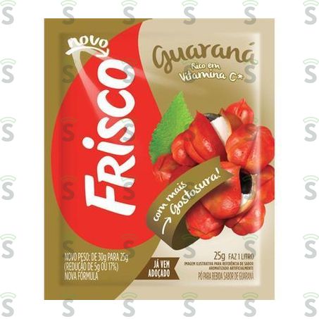  Refresco Em Pó Frisco Com Vitamina Guaraná Sachê 25g