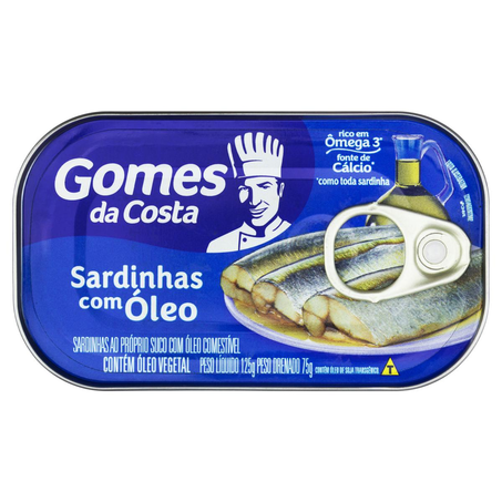 Sardinha Gomes da Costa 125g - Óleo -  Lata