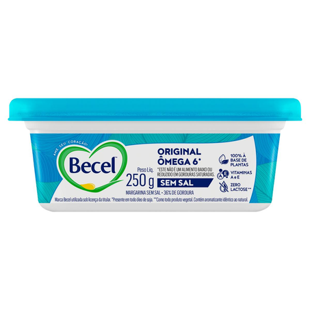Creme Vegetal Becel 250g - Original - Sem Sal