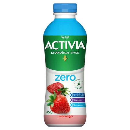 Leite Fermentado Activia 800g - Zero - Morango