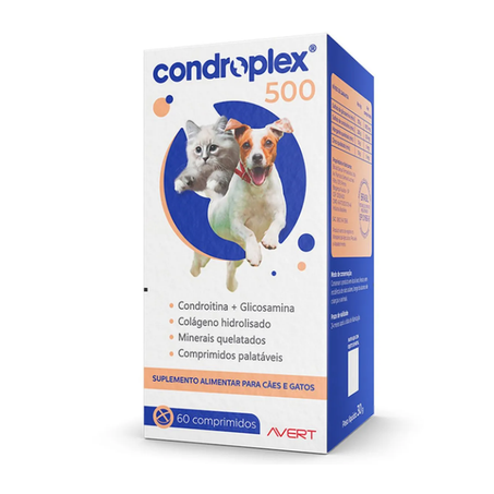 Suplemento Avert Condroplex 500 com 60 Comprimidos Palatáveis