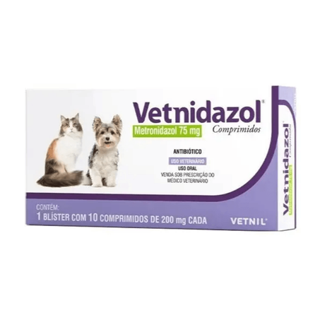 Vetnidazol 75mg com 10 Comprimidos