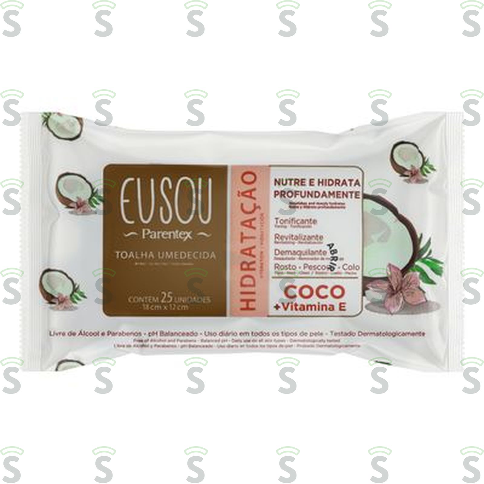 Toalha Umedecida Hidratação Coco Eu Sou Parentex Pacote 25 Unidades 40UN