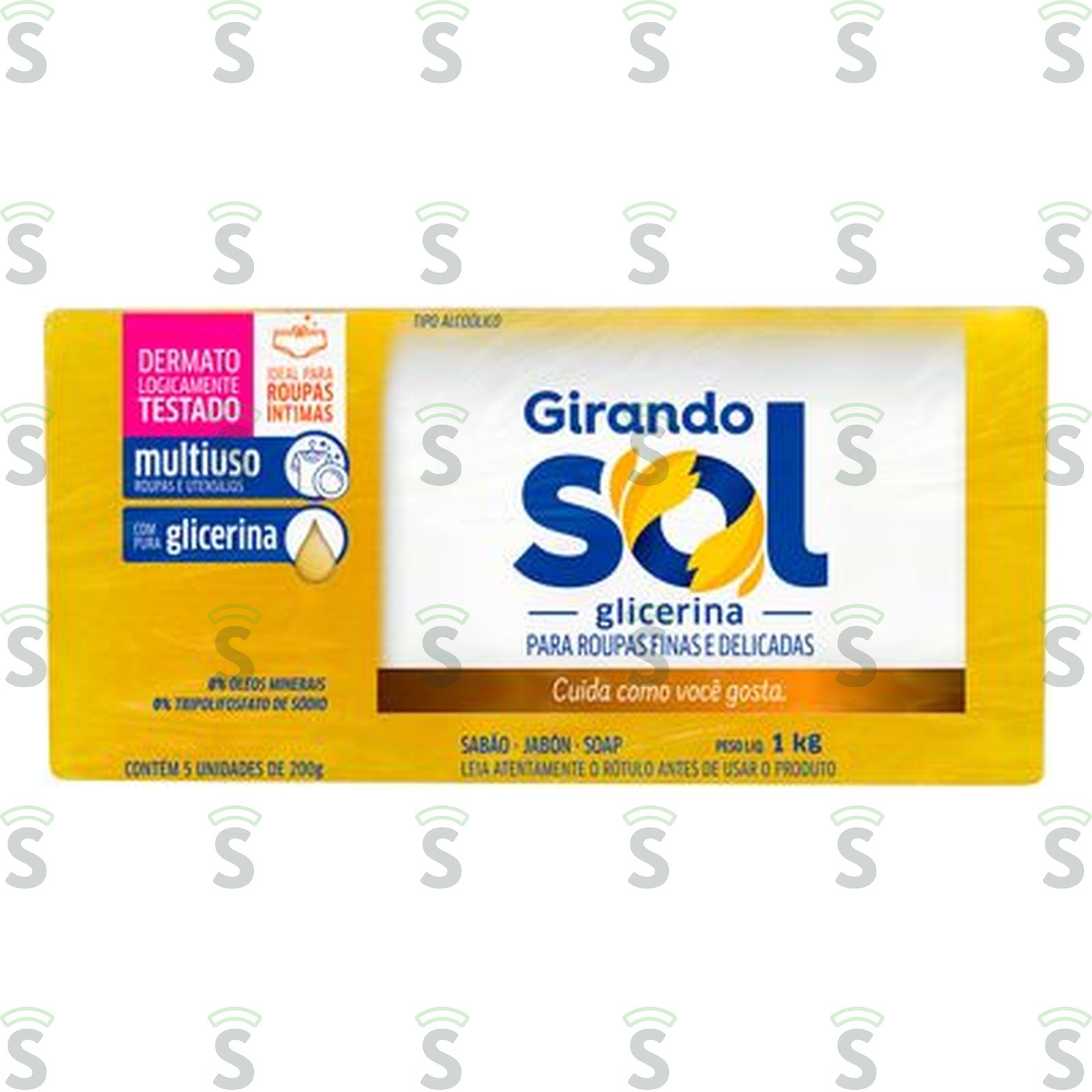 Sabão em Barra Girando Sol Glicerina Embalagem 1KG