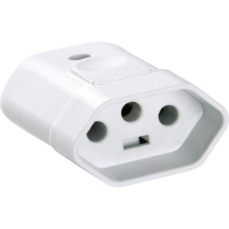 Plugue Tramontina Fêmea 2P+T - 20A - Branco - Ref. 57402/155
