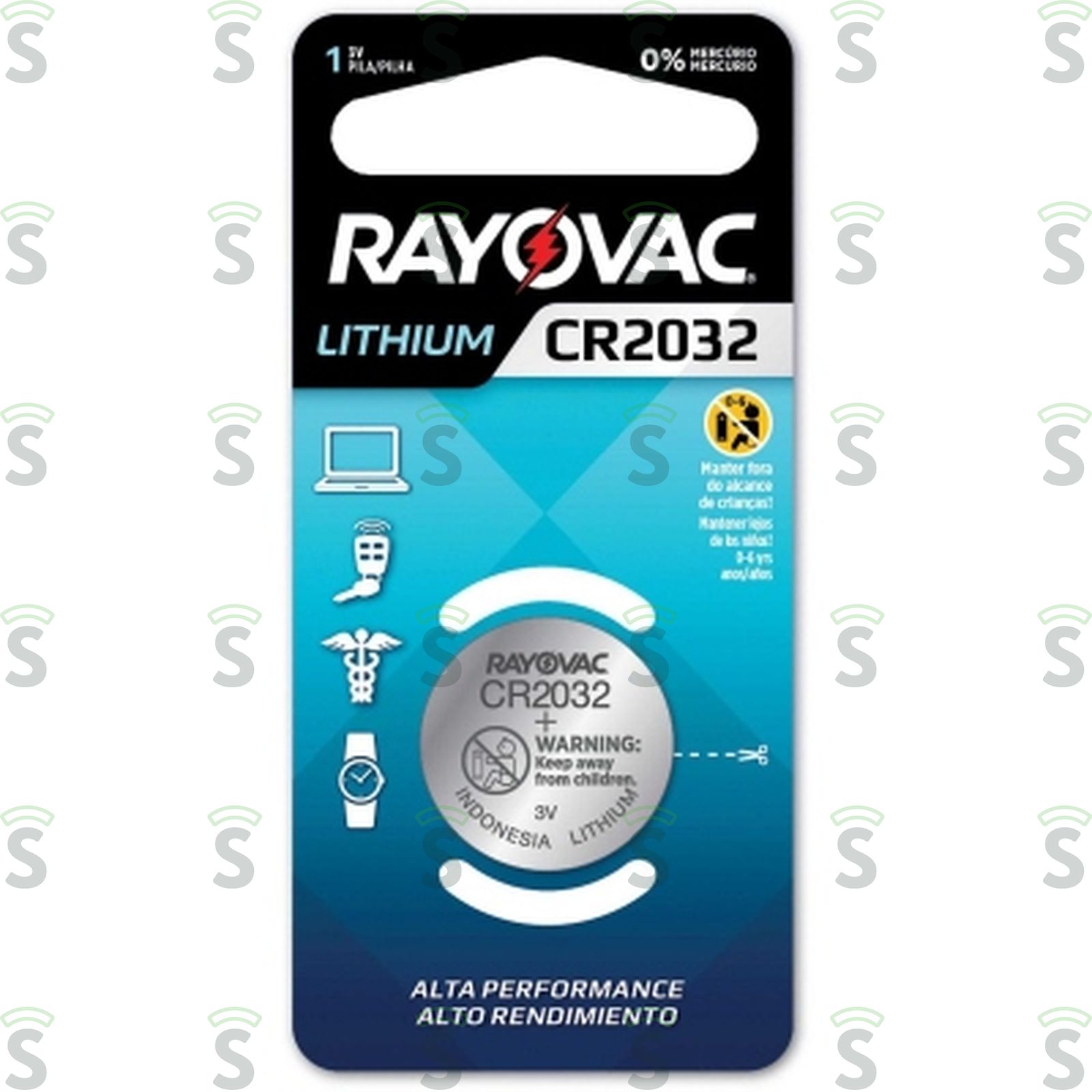 Pilha Rayovac Botão 3v Cr2032-1 Embalagem 1UN
