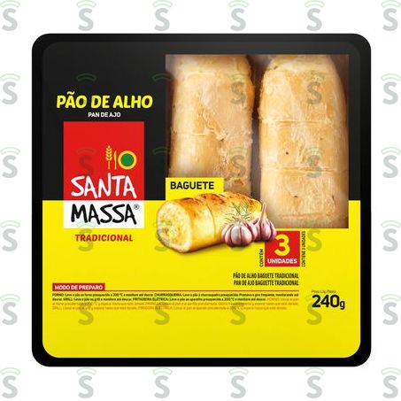  Pão de Alho Santa Massa Tradicional 240g