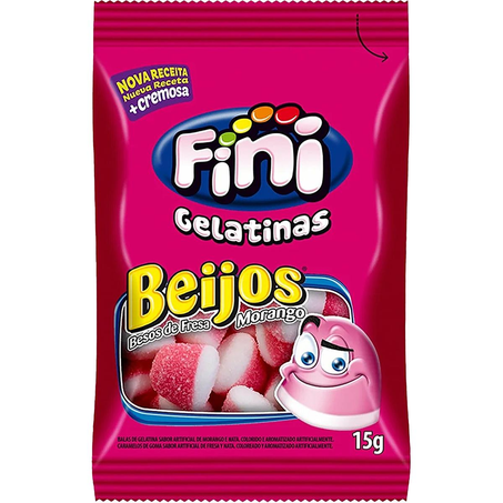 Bala Fini 15g - Gelatina - Beijos - Morango