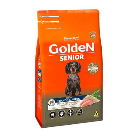 Ração Golden Fórmula Mini Bits para Cães Sênior de Porte Pequeno Sabor Frango e Arroz 10,1Kg