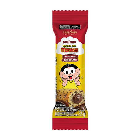 Bolinho Casa Suiça Turma Mônica Baunilha C/Recheio Brigadeiro e Gotas 35g