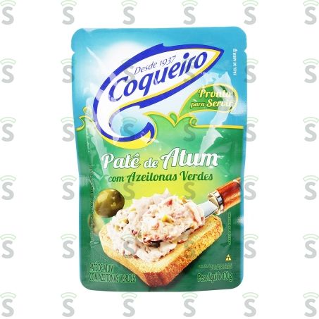  Patê de Atum Coqueiro Com Azeitonas Verdes Sachê 170g