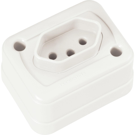 Tomada Tramontina Externa - 2P + T - 10A - Ref. 57400/148