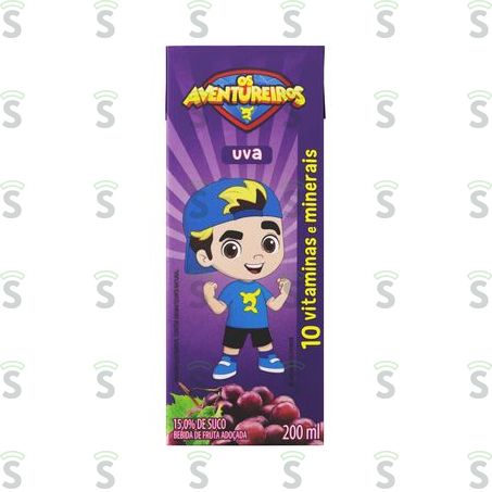  Bebida Adoçada Uva Os Aventureiros Imunomix Caixa 200ml