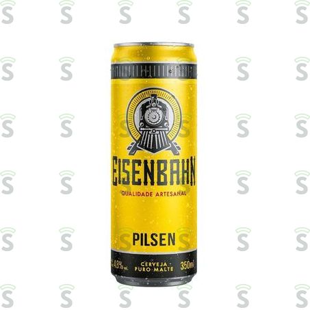  Cerveja Pilsen Eisenbahn Puro Malte Lata 350ml - Pacote Com 12un - 4.2lt