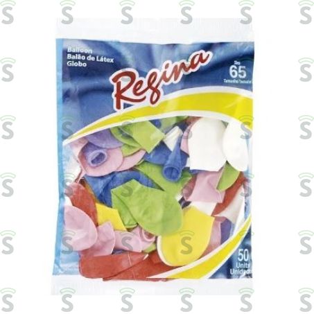  Balão Liso Regina Pera Sortido Embalagem 50un
