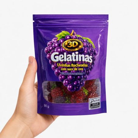 Bala pietrobon 80g gelatina 3d uvinha