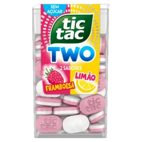 Bala Tic Tac Pastilha Two Framboesa e Limão 38,5g 
 