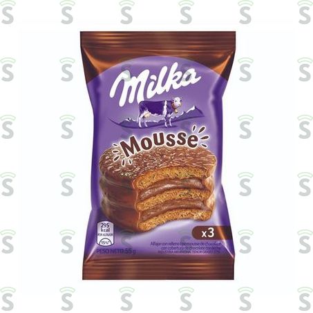  Alfajor Mousse Triplo Chocolate Milka 55g